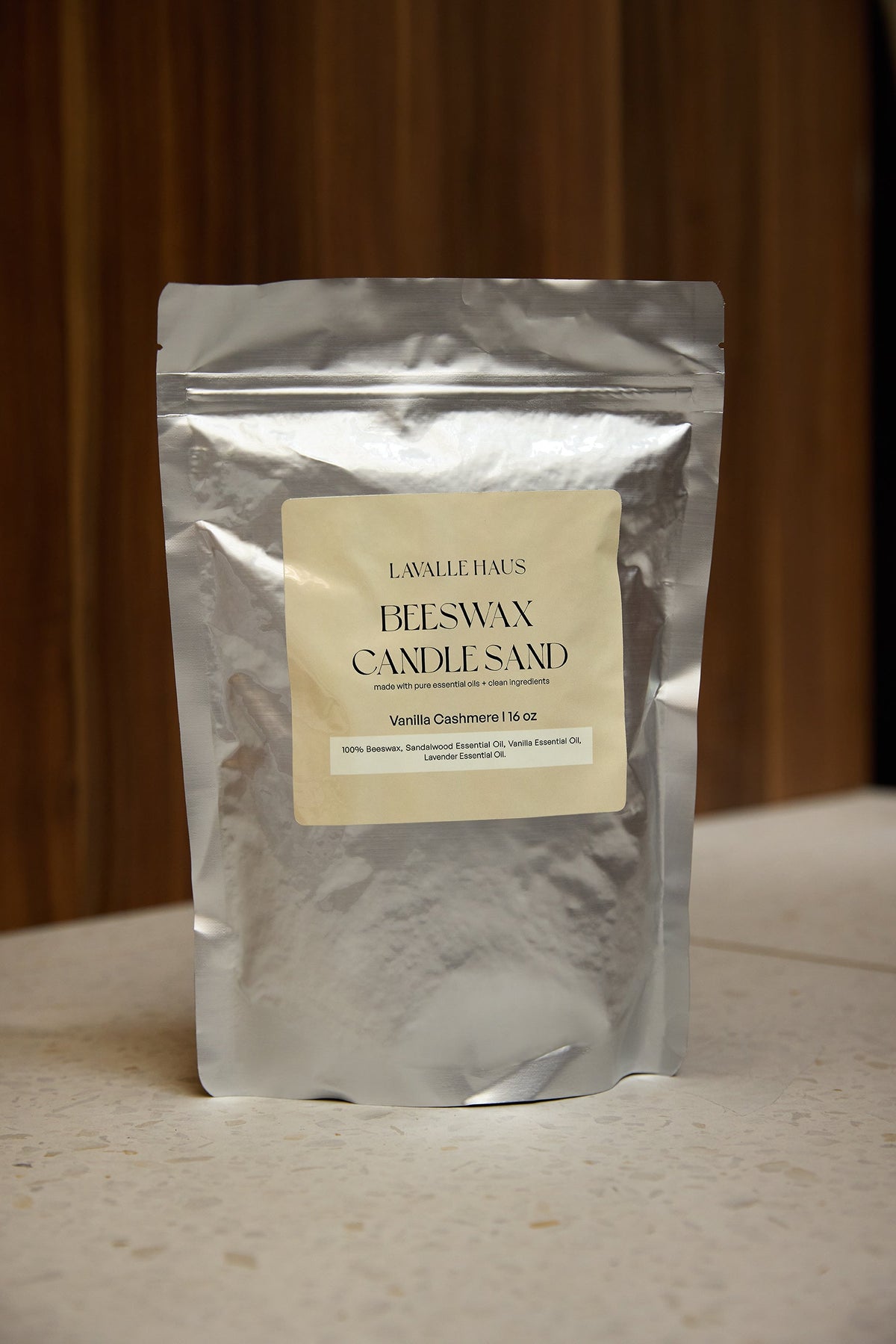 Vanilla Cashmere candle sand refill pouch